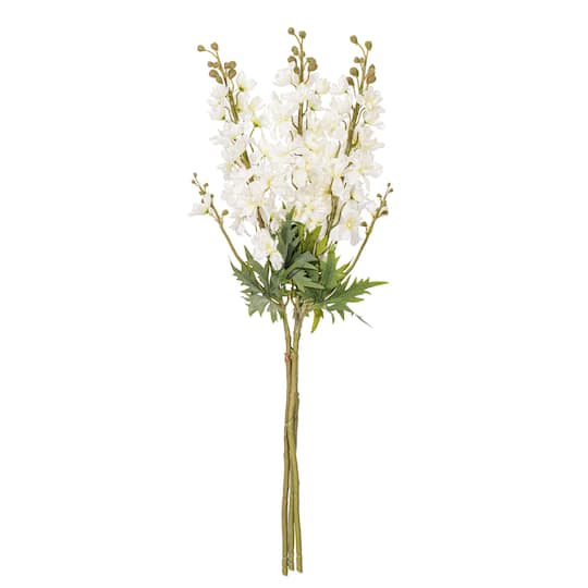 33" White Delphinium Style Larkspur Artificial Sprays, 3ct. By Vickerman | Michaels®